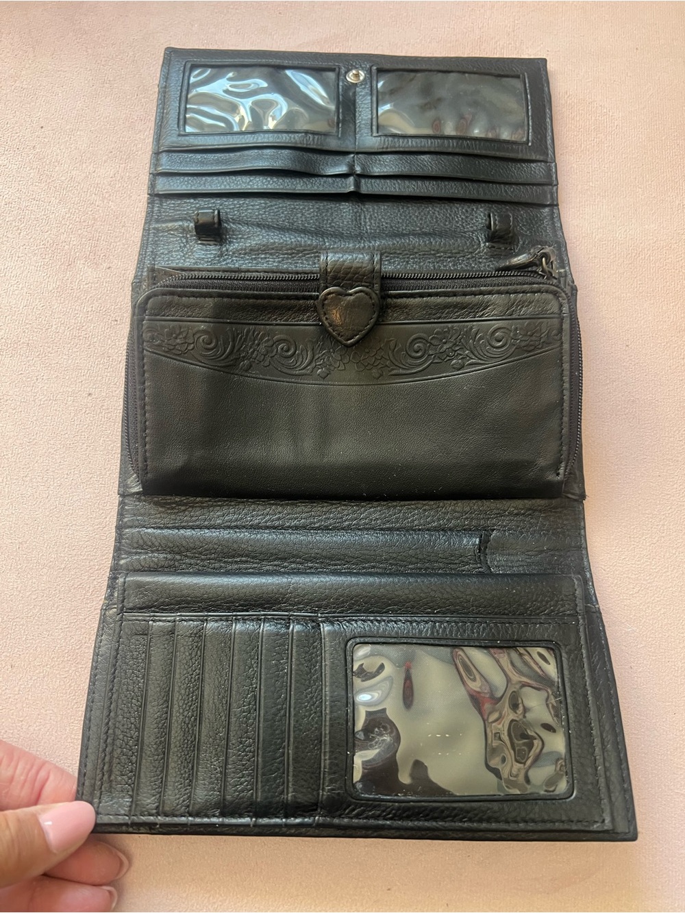 Brighton Brown and Black Leather Clutch Wallet - Picture 2 of 8